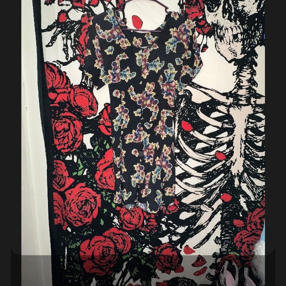 Dolls Kill Sample 1 of 1 Floral Print Black Dress